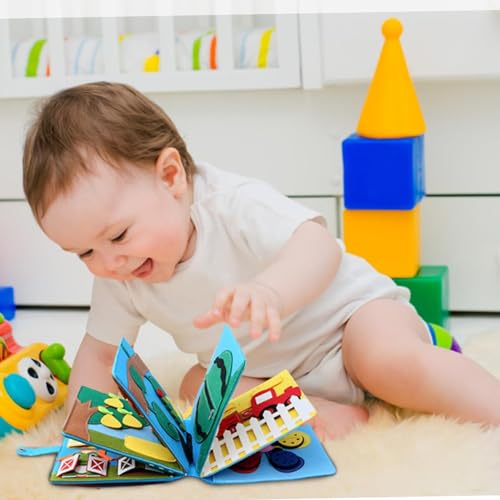 Poudya Quiet Book a partire da 1 anno, Montessori Silenzioso libro con, abilità motorie e colori per imparare le abilità motorie e i colori, libro silenzioso per viaggi e casa, giocattolo regalo a - immagine 8