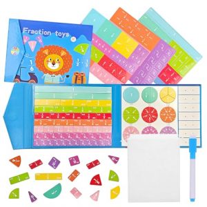 Puzzle Educativo Sulla Frazione Magnetica, Montessoris Magnetic Book Fraction Puzzle for Children, Piastrelle con Frazioni Magnetiche, Giochi Educativi Frazion adatto a Bambini, Famiglie e Scuole
