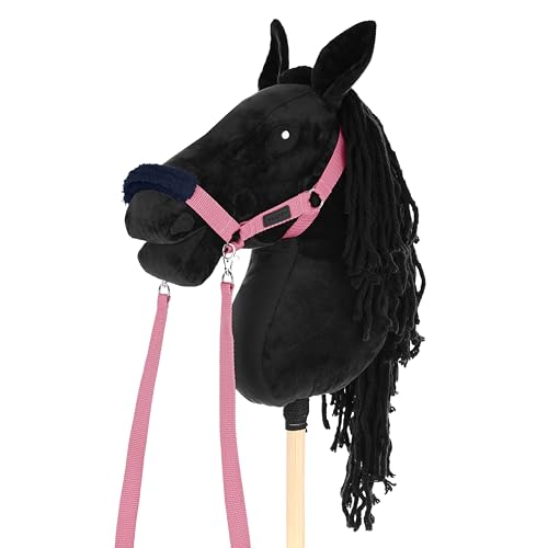 SKIPPI Cavezza per Hobby Horse - Rosa, Hobby Horse Accessori, Set Redini e 2 Coperture in Pile, Taglia Unica - immagine 4