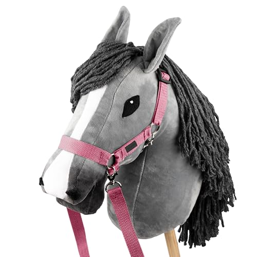 SKIPPI Cavezza per Hobby Horse - Rosa, Hobby Horse Accessori, Set Redini e 2 Coperture in Pile, Taglia Unica - immagine 5
