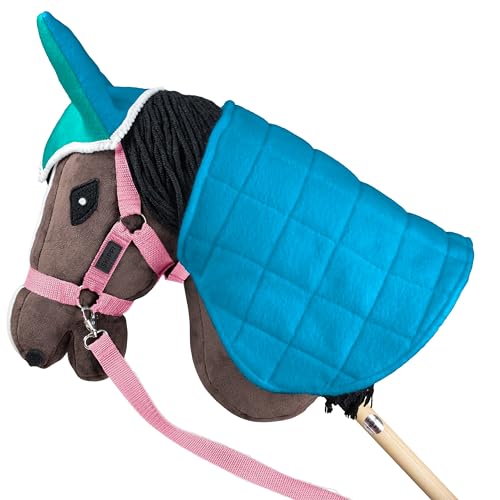 SKIPPI Cavezza per Hobby Horse - Rosa, Hobby Horse Accessori, Set Redini e 2 Coperture in Pile, Taglia Unica - immagine 6