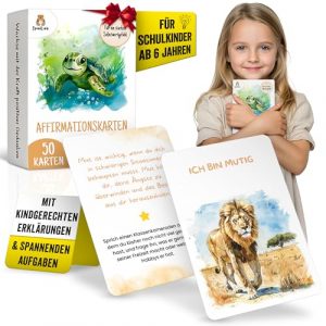 SpielLieb® Carte di affermazione per bambini – 50 carte di consapevolezza per maggiore amor di sé, coraggio e gratitudine – carte sentimentali per bambini con credenze positive – promuovere la forza