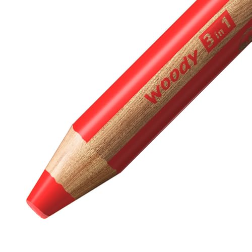 Stabilo woody 3 in 1 - Matita colorata Multi-Funzione - Astuccio da 10 - con Temperino - Colori assortiti - immagine 4