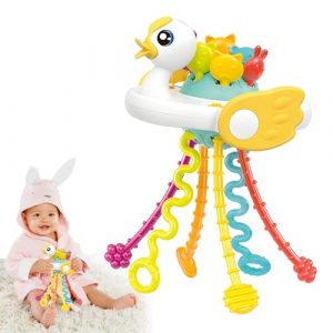 Suuwwn Silicone Montessori Giochi Sensoriali per Neonati Giocattoli da Viaggio per Bambini 1 Anno Bambini per Abilità Motorie Fini