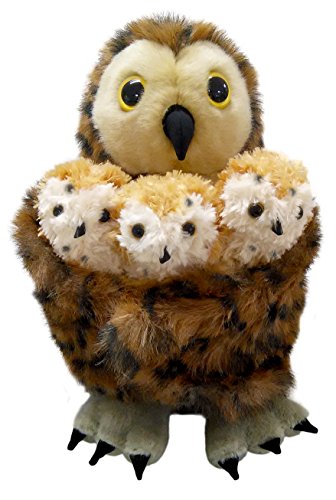 The Puppet Company - Hide Away Puppets - Tawny Owl with 3 Babies Hand Puppet