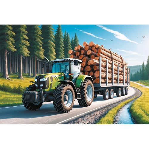 Trefl Trattore Forestale 100 Pezzi-Puzzle con Veicoli, Intrattenimento Creativo, Divertimento per Bambini dai 5 anni, Multicolore, 16493 - immagine 3