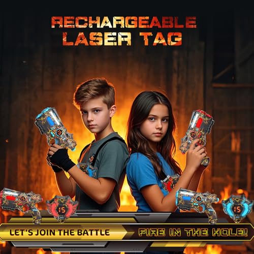VATOS Laser Tag Ricaricabile 2 Giocatori - 2 Pistole e 2 sensori di Giacca completamente sincronizzati con i dati 2.4GHz - Giocattoli e idee di compleanno Laser Tag Gun per Bambini - immagine 3