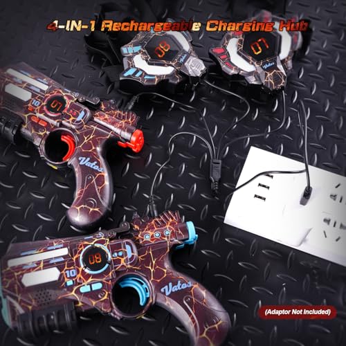 VATOS Laser Tag Ricaricabile 2 Giocatori - 2 Pistole e 2 sensori di Giacca completamente sincronizzati con i dati 2.4GHz - Giocattoli e idee di compleanno Laser Tag Gun per Bambini - immagine 6