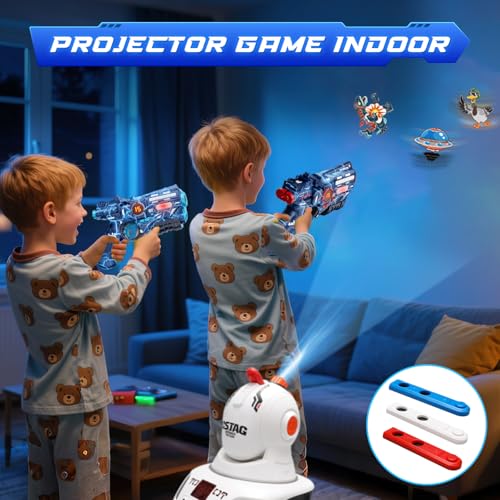 VATOS Set di tag laser ricaricabile con proiettore, 2 giocatori pistola giocattolo con proiettore e display digitale a LED, giochi di tiro con 3 obiettivi, perfetto giocattolo familiare per bambini - immagine 4