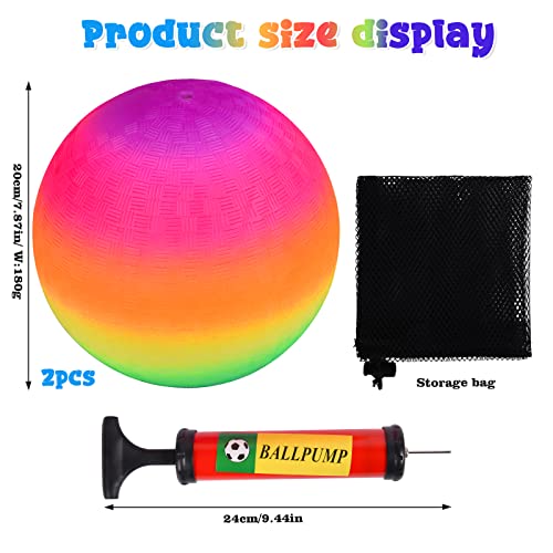 colmanda 2 Pezzi Palla Morbida Bambini, Pallone da Spiaggia Arcobaleno, Gonfiabile Arcobaleno di Colore, Multicolore Palla PVC Bouncy Kickball per All'aperto Interno - immagine 3