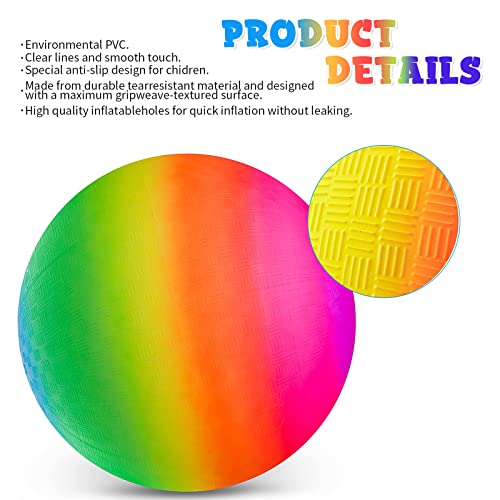 colmanda 2 Pezzi Palla Morbida Bambini, Pallone da Spiaggia Arcobaleno, Gonfiabile Arcobaleno di Colore, Multicolore Palla PVC Bouncy Kickball per All'aperto Interno - immagine 4