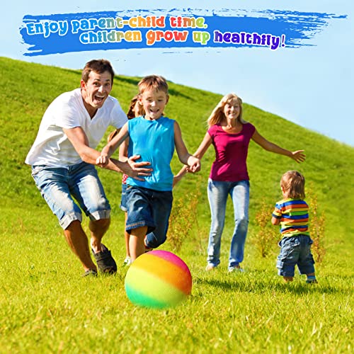 colmanda 2 Pezzi Palla Morbida Bambini, Pallone da Spiaggia Arcobaleno, Gonfiabile Arcobaleno di Colore, Multicolore Palla PVC Bouncy Kickball per All'aperto Interno - immagine 6