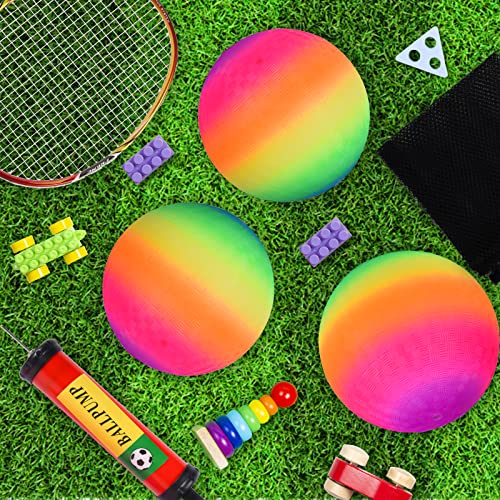 colmanda 2 Pezzi Palla Morbida Bambini, Pallone da Spiaggia Arcobaleno, Gonfiabile Arcobaleno di Colore, Multicolore Palla PVC Bouncy Kickball per All'aperto Interno - immagine 8