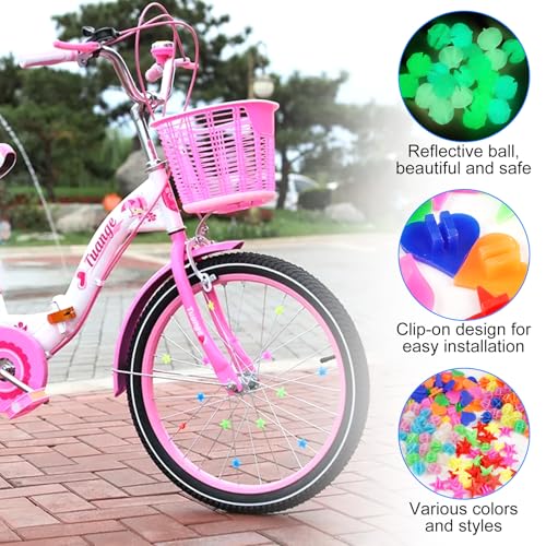 144 Pezzi Decor per Raggi di Biciclette, Decorazioni di Perline per Raggi per Bici Colorate, Clicker per Raggi Riflettenti per Biciclette per Bambini per Biciclette da Strada, Biciclette per Bambini - immagine 4