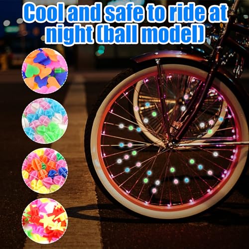 144 Pezzi Decor per Raggi di Biciclette, Decorazioni di Perline per Raggi per Bici Colorate, Clicker per Raggi Riflettenti per Biciclette per Bambini per Biciclette da Strada, Biciclette per Bambini - immagine 5