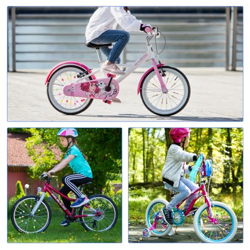 144 Pezzi Decor per Raggi di Biciclette, Decorazioni di Perline per Raggi per Bici Colorate, Clicker per Raggi Riflettenti per Biciclette per Bambini per Biciclette da Strada, Biciclette per Bambini - immagine 7