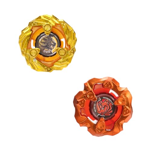 2 X Trottole Set, Trottole da Combattimento Set Gyro Toy, tipo di difesa Horn Rhino e tipo di equilibrio Claw Leon, Gyro da battaglia per bambini e bambine di 6 anni