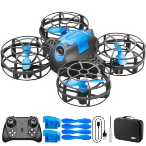 4DRC V18 Mini Dron con 2 Controlli per Bambini, Principianti, Flip 3D, Luci, Modalità Senza Testa, 3 Velocità, Planata Auto, Altitudine Fissa, 2 Batterie, Quadricottero RC, Regalo per Ragazzi