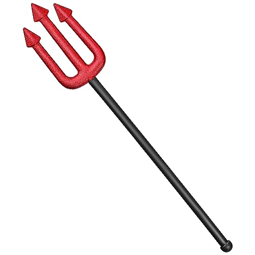 Balinco Costume da diavolo, con corna rosse e tridente, taglia unica, unisex, per Halloween, Carnevale - immagine 7
