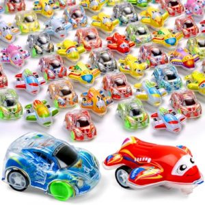 Bambebe 4 PCS Macchinine per Bambini 1 2 3 Anni, Pull&Go - Macchinine tira e vai Auto Giocattolo, Giochi Veicoli Regalo per Ragazzo