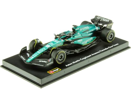 Bburago Formula 1 F1 Asto Martin AMR 23 Lance Stroll con casco (2023) - Scala 1:43 - Replica auto da corsa collezione pressofusa crebilmente dettagliata