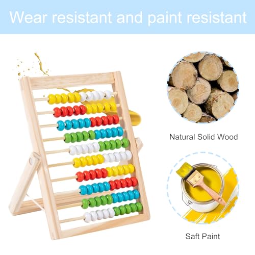 Diompirux Compatto e portatile Pallottoliere per Bambini Legno con 100 Perline Multicolori, Abaco di Montessori, Giochi Educativi Regali per Bambini,per Ragazzi Ragazze 3+ Anni,Imparare diventa facile - immagine 6