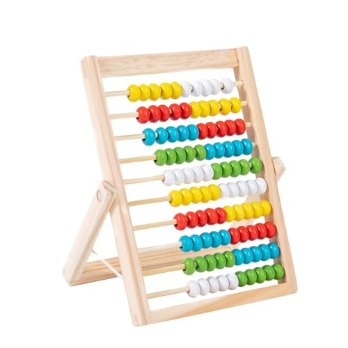 Diompirux Compatto e portatile Pallottoliere per Bambini Legno con 100 Perline Multicolori, Abaco di Montessori, Giochi Educativi Regali per Bambini,per Ragazzi Ragazze 3+ Anni,Imparare diventa facile