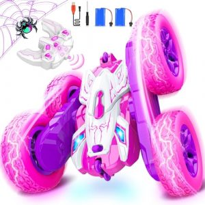 Dreamlandia Auto Telecomandata con Luce LED, 2.4GHz 360° Flip Monster Truck, Giochi All'aperto & Regali di Compleanno