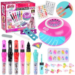 FORMIZON Kit Unghie Bambina, Giocattoli Bambina Set, Unghie Set Manicure Gioco, Kit Gioco Per Unghie Bambina, Kit Smalto per Unghie per Ragazze 6 7 8 9 10 Anni, Gioco di Nail Art
