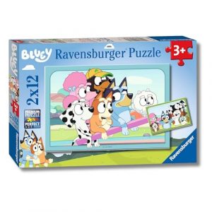 Ravensburger - Puzzle Bluey, Idea Regalo per Bambini 3+ Anni, Gioco Educativo e Stimolante, 2 Puzzle da 12 Pezzi, 26x18cm