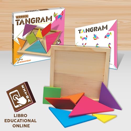 Science4you Puzzle Tangram in Legno per Bambini di 3 4 5 Anni – Tangram in Legno, Gioco Mentale di Figure Vintagei, Giocattolo Educativo Montessori per Bambini e Bambine di età 3 4 5 6+ Anni - immagine 3
