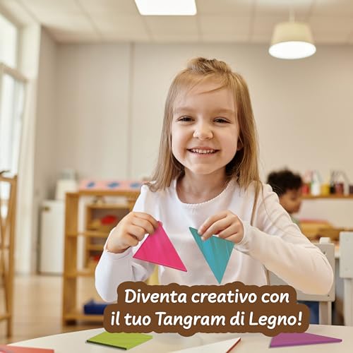 Science4you Puzzle Tangram in Legno per Bambini di 3 4 5 Anni – Tangram in Legno, Gioco Mentale di Figure Vintagei, Giocattolo Educativo Montessori per Bambini e Bambine di età 3 4 5 6+ Anni - immagine 4