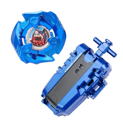 Set da combattimento X - Gyro da combattimento destro Keel Shark e lanciatore di corde Gyro X, Starter Pack tipo attacco, compatibile con la serie X, ottimo regalo per ragazzi dai 6 anni in su, blu