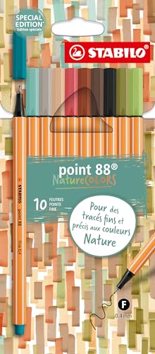 Stabilo point 88 - Fineliner - NatureCOLORS Edition - Astuccio da 10 - Colori assortiti