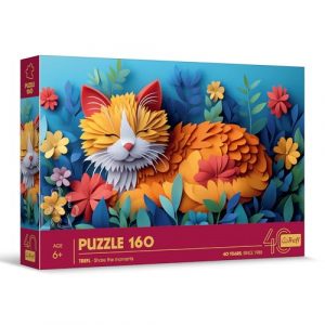Trefl- Gatto Effetto 3D, Gattino-160 Pezzi-40° Anniversario, Puzzle Colorato con Animali, per Bambini a Partire dai 6 Anni, Multicolore, 40049