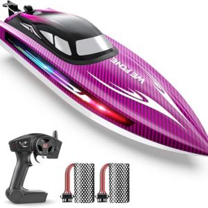 WeFone Barca telecomandata RC per piscine e laghi, Barca da corsa autostrisciante con batteria ricaricabile per bambini e adulti
