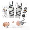 WeddHuis 4 PCS Baby Rattle Neonato Sonagli Calzini da Polso a Sonaglio per Bambini, Sonagli sensoriali, Giocattoli Soffici - 6-12 Mesi