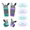WeddHuis 4 PCS Baby Rattle Neonato Sonagli Calzini da Polso a Sonaglio per Bambini, Sonagli sensoriali, Giocattoli Soffici - 6-12 Mesi - immagine 5