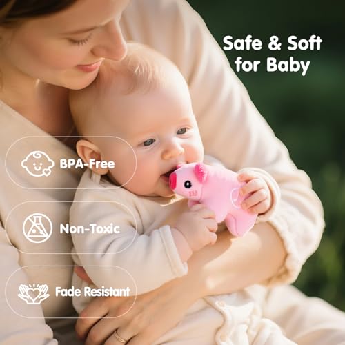 hahaland Giochi Bambini 1 Anno - Fattoria Sonora in Peluche, con 6 Animali Morbidi e Suoni Realistici, Gioco Educativo Bambino Montessori Sensoriale Regalo 6 12 18 Mesi - immagine 8