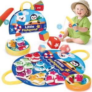 hahaland Giochi Montessori 1 Anno – 35 PCS Gioco Pesca Morbidi Montessori Educativi per 12-18-24 Mesi – Giochi Sensoriale Compleanno Regalo Bimbo Bimba 1 2 3 Anni