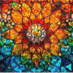 yoofun Puzzle per Adulti 1000 Pezzi, Puzzle 1000 Pezzi - Fiori di Vetro Colorato